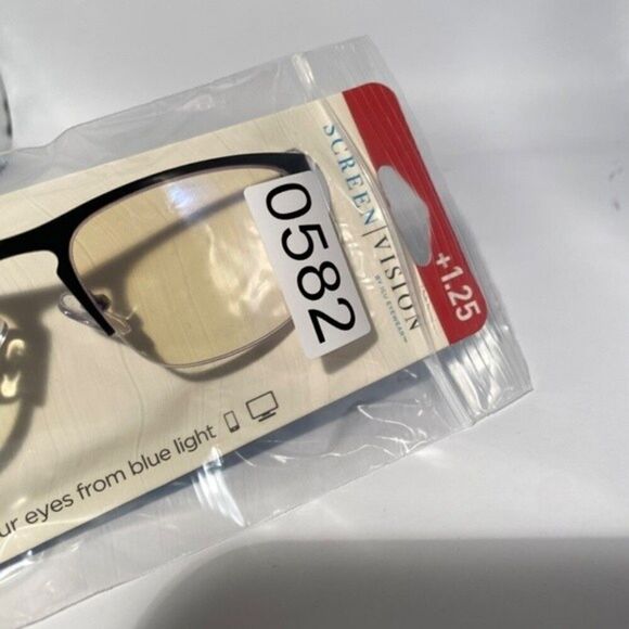 0582 Reading Glasses 1.25 Half Rim Black Blue Light Filtering - Picture 9 of 9